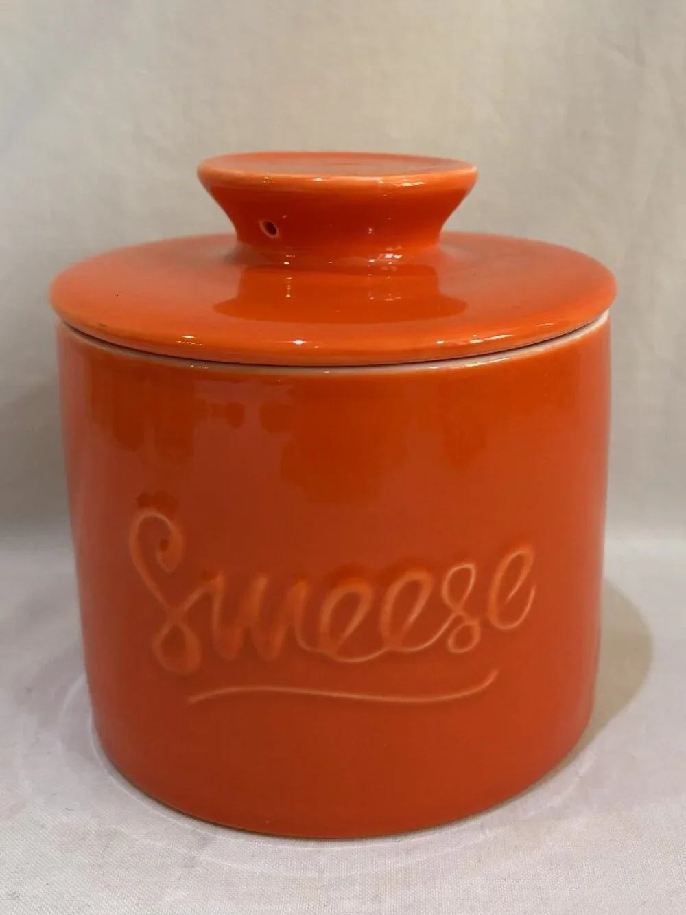 Sweese Ceramic Porcelain Butter Bell Crock Keeper Orange